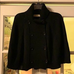 Michael Kol Black cotton Knit shawl